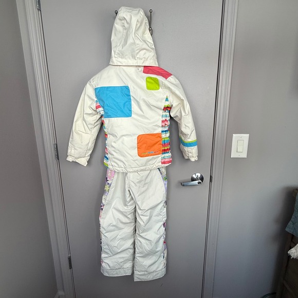 Obermeyer I Grow Ski Snowsuit Snowboard Jacket Pants Set Colorful Blocks Flowers - Picture 2 of 16